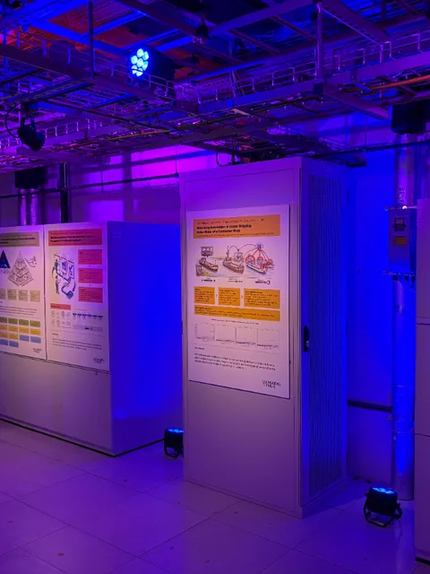 MSc thesis posters on the datacenter racks